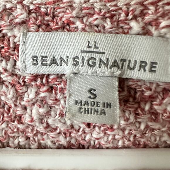 L.L. Bean Signature Knit Sweater Color Block Round Neck Long Sleeve Split Hem S - Picture 8 of 10